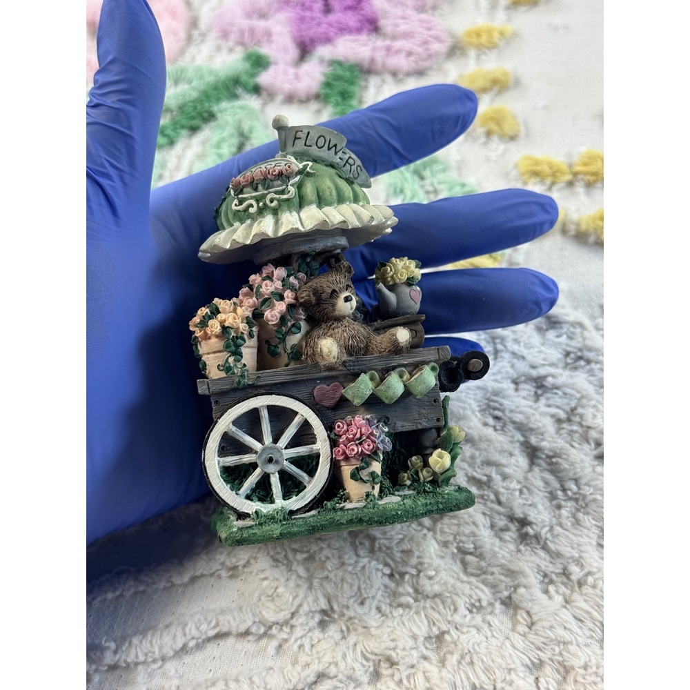 Ivy & Innocence Blossom's Flower Cart Teddy Bear Figurine 05121 Cast Art 1997 - Picture 5 of 9